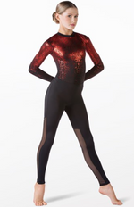 SS003 Weissman Toccata Black & Red Unitard