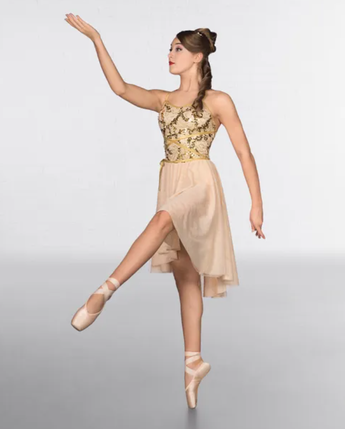 SS024 1st Position Wrap Around Sequin Dipped Hem Lyrical Dress
