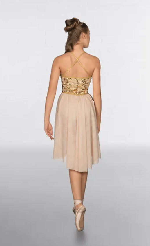 SS024 1st Position Wrap Around Sequin Dipped Hem Lyrical Dress