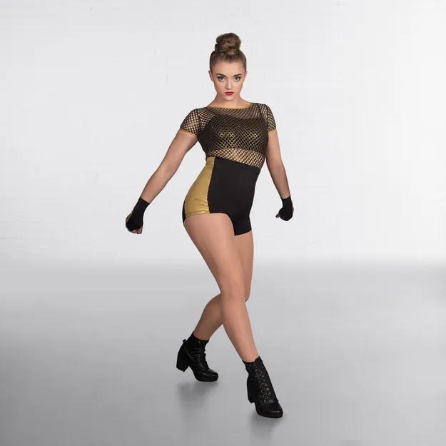 SS050 Black & Gold Mesh Urban Street Commercial Outfit