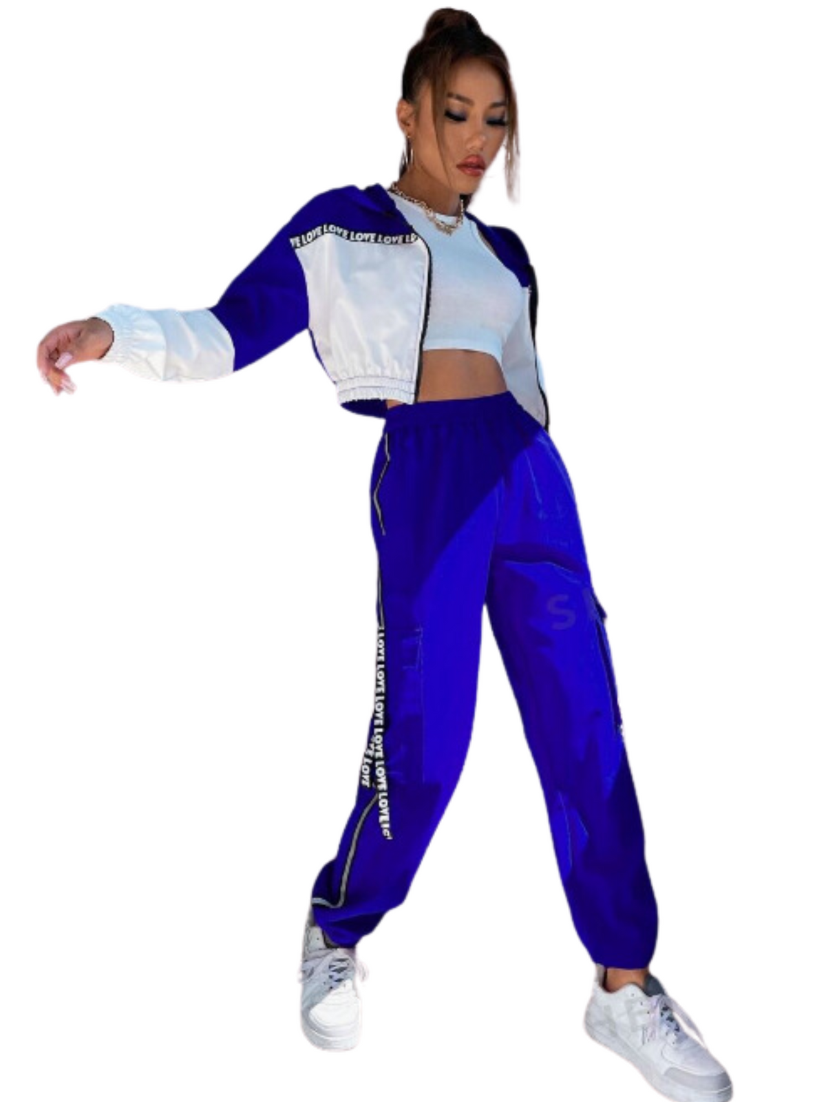 SS064 Shein Hip Hop Blue Tracksuit