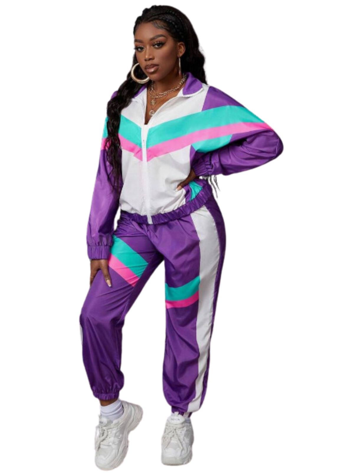 SS065 Shein Hip Hop Purple Tracksuit