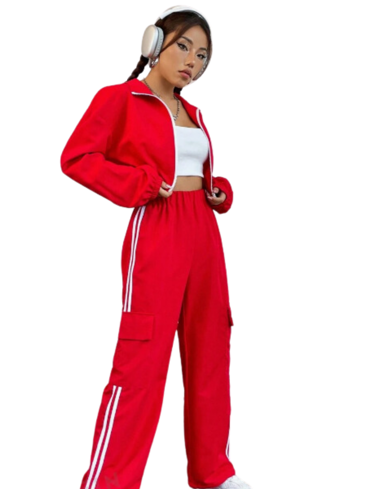 SS066 Shein Hip Hop Red Tracksuit