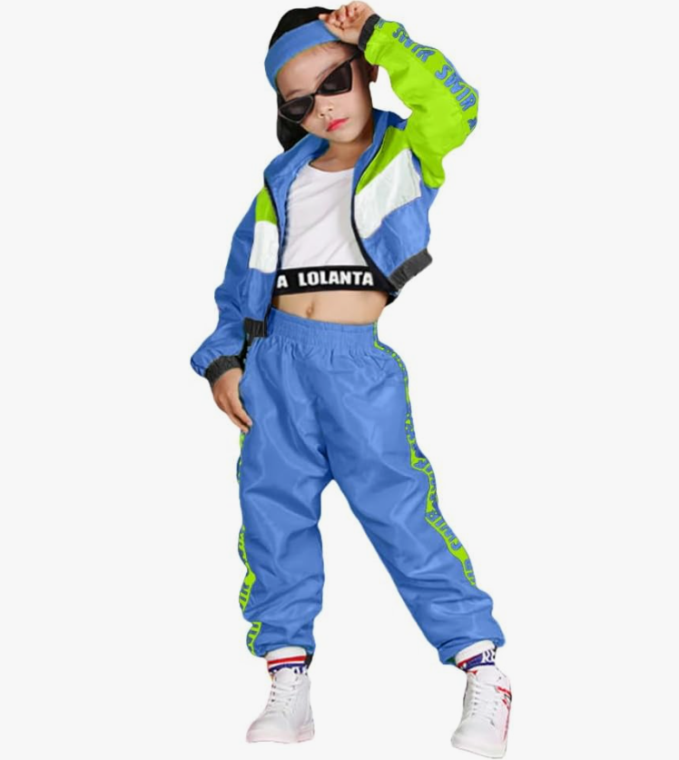 SS068 Lolanta Blue & Green Street Dance Hip Hop Costume